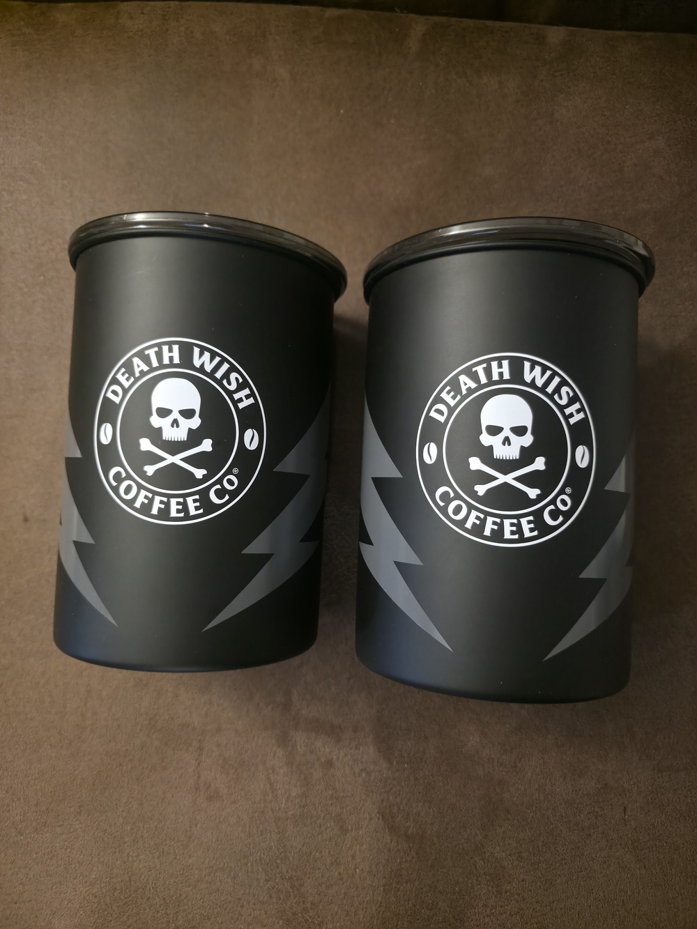 2 Death Wish Coffee Canisters